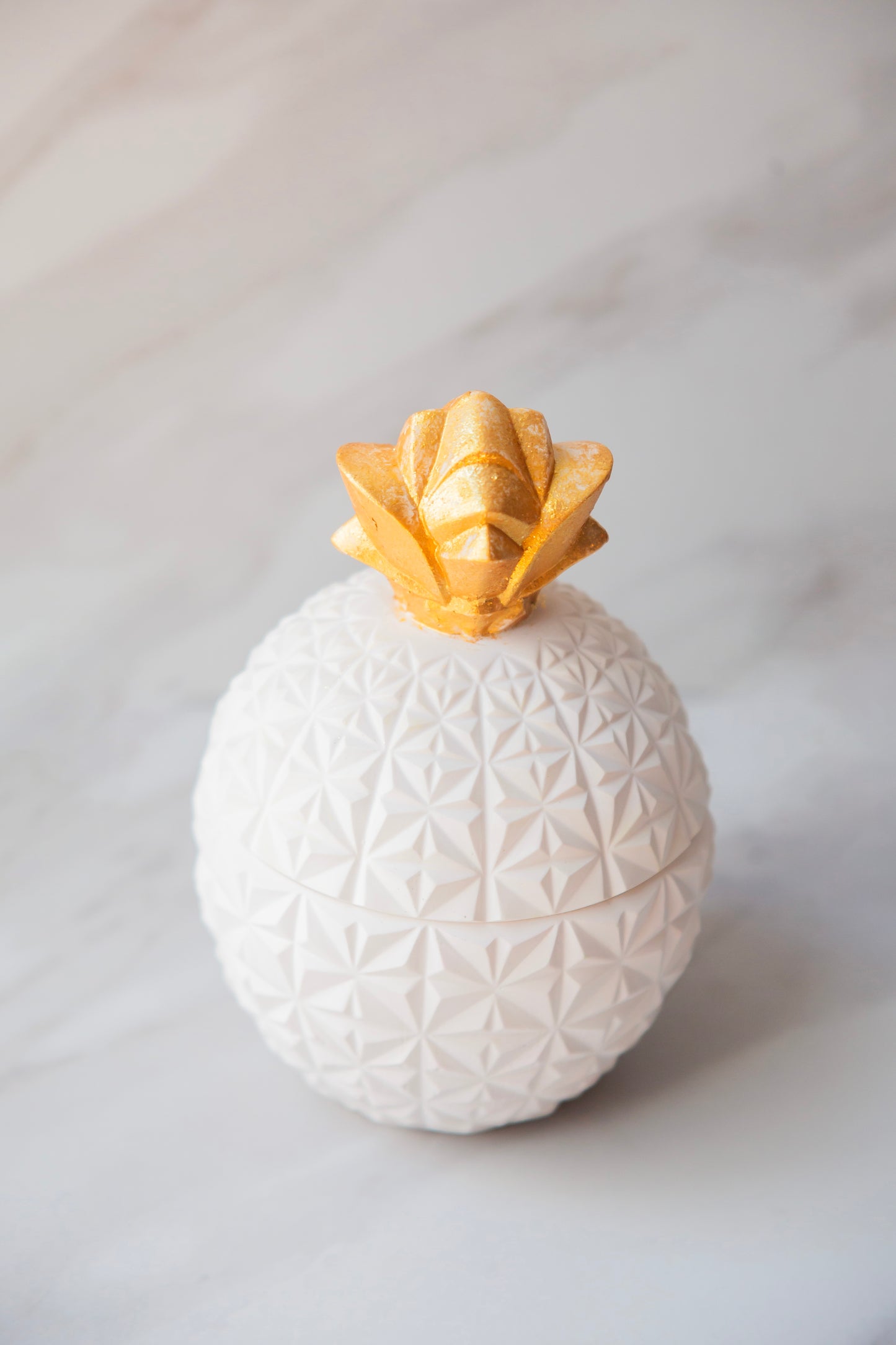 White and Gold Pineapple Jar