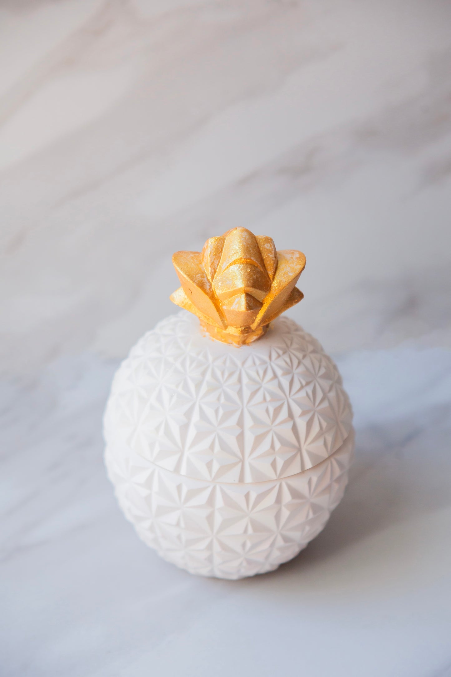 White and Gold Pineapple Jar