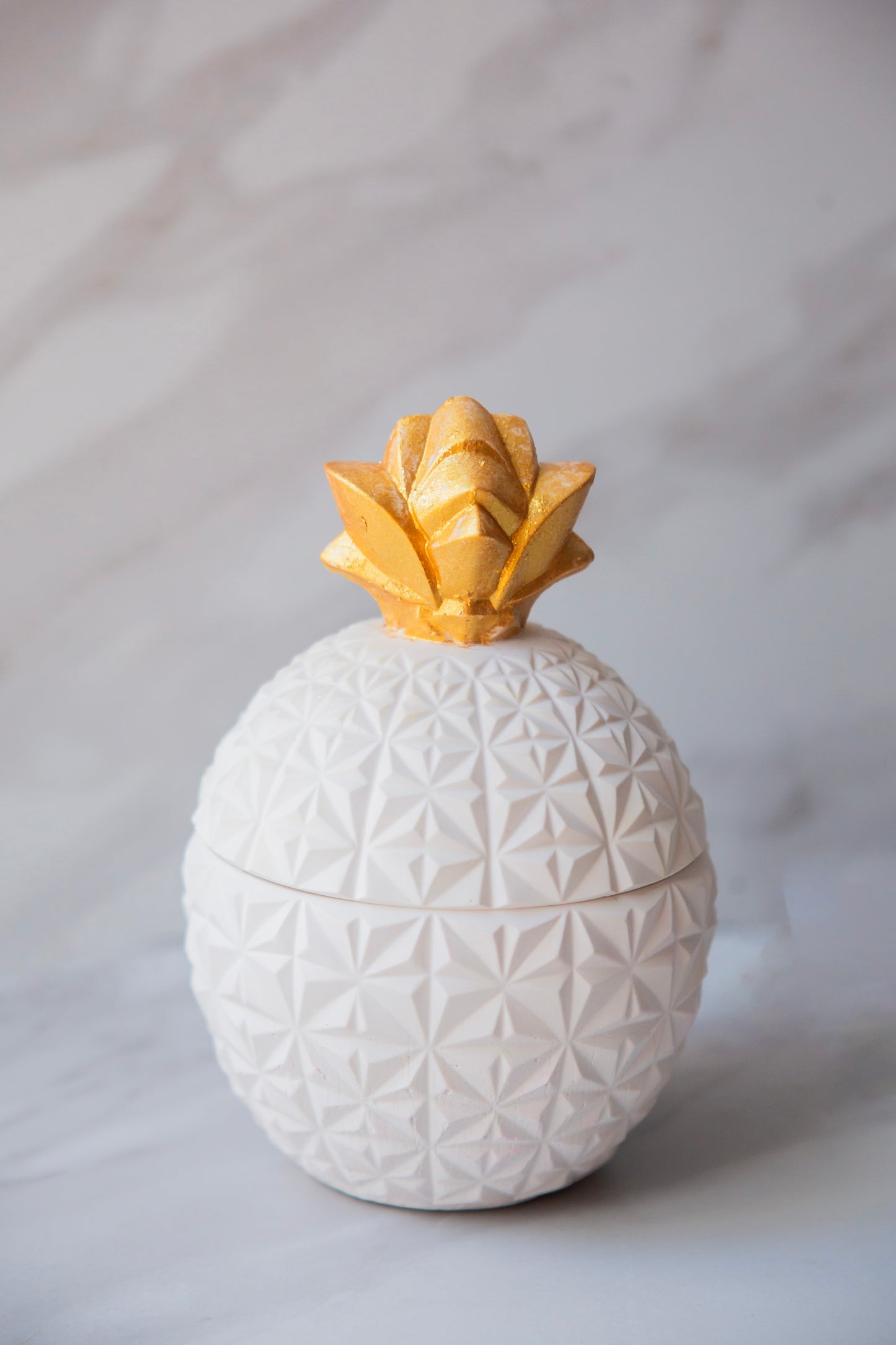 White and Gold Pineapple Jar